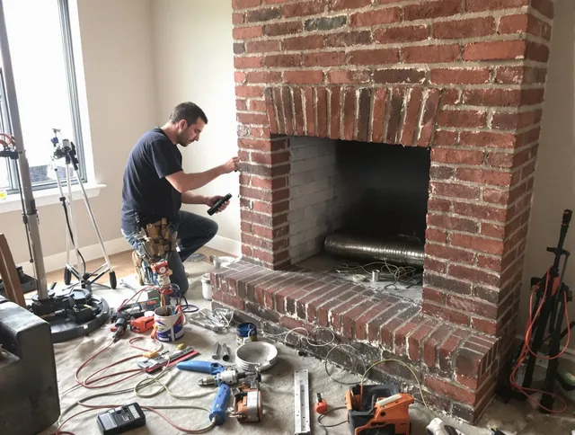 Monrovia Chimney Sweep specialist finalizing chimney liner service in Monrovia, CA