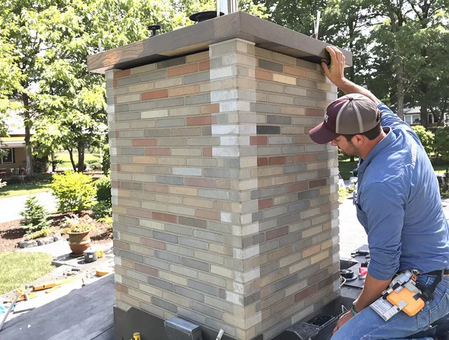 Monrovia Chimney Sweep completing a modern chimney remodel in Monrovia, CA