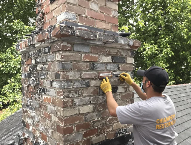 In-progress chimney restoration by Monrovia Chimney Sweep in Monrovia, CA