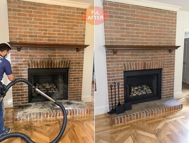 Monrovia Chimney Sweep carefully sanitizing a fireplace in Monrovia, CA
