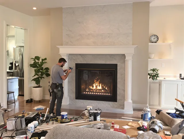 Newly installed fireplace by Monrovia Chimney Sweep in Monrovia, CA